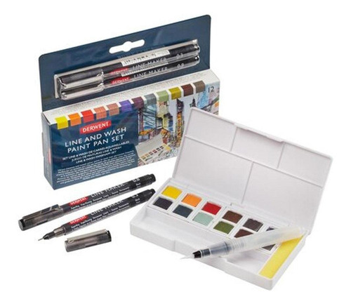 Estojo Aquarela Pastilha Line And Wash Set Derwent