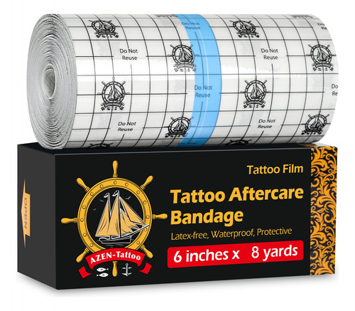 Vendaje De Cuidado Posterior Para Tatuajes, 6  X 8 Yardas, V