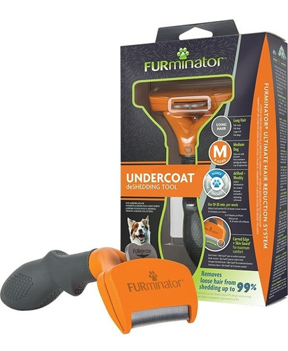 Imagen 2 de 9 de Furminator Cepillo Pelo Largo Medium Perro Mediano