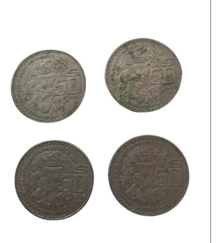 4 Monedas Antiguas 1983 De 50 Coyolxouhqui 