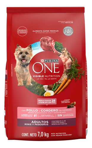  Purina one croquetas perro adulto pollo y cordero 7kg