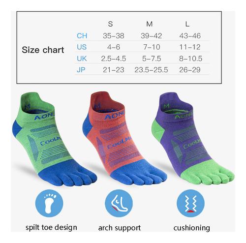 Calcetines Aonijie E4837 Para Correr Con Cinco Dedos