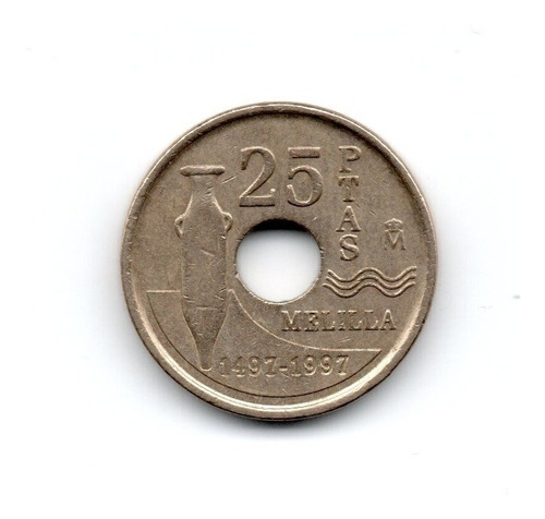 Moneda España 25 Pesetas Año 1997 Km#983 Melilla