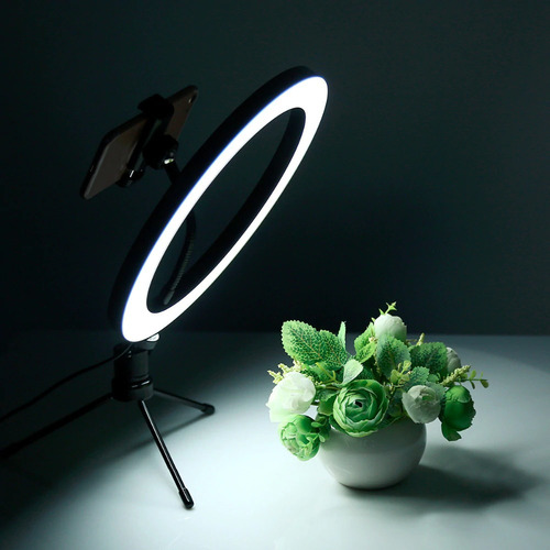 Imagen 5 de 10 de Aro Luz Led Maquillaje Lampara Foto Video Luz Regulable