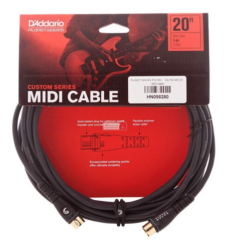 Imagen 1 de 2 de Planet Waves Custom Series Cable Midi 6 Metros Pw-md-20