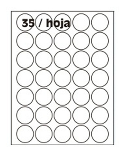 Imagen 8 de 8 de Papel Autoadhesivo A4 100 Hojas 15 Circulos Oritec 4157 51mm