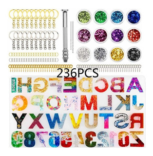 Resin Letter Molds, Alphabet Number Silicone Mold for DIY Making Epoxy  Resin Keychains, Crafts Pendant Jewelry