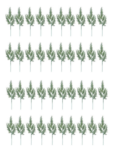 40 Hojas Artificiales De Ciprés Verde Y Agujas De Pino