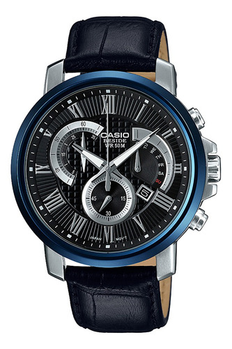 Reloj Casio Bem-520bul-1avdf Cuero Genuino Hombre Color de la correa Negro Color del fondo Negro