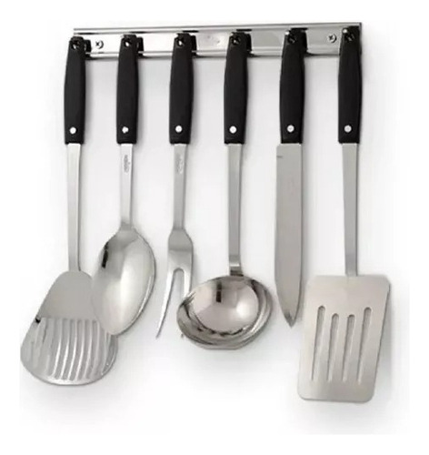 Juego De Utensilios De Cocina Incametal X6 Color Negro