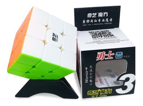 Cubo Qiyi Warrior W Stickerless 3x3 + Base + Lubricante Caba