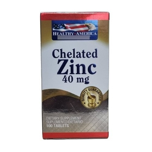 Chelated Zinc 40mg Healthy America - Unidad a $380