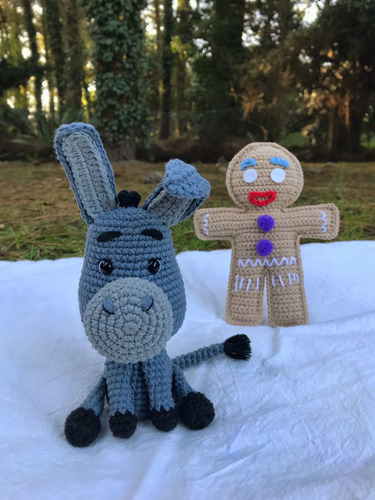 Jengi Y Burro Amigurumis Muñecos Tejidos Personajes De Shrek