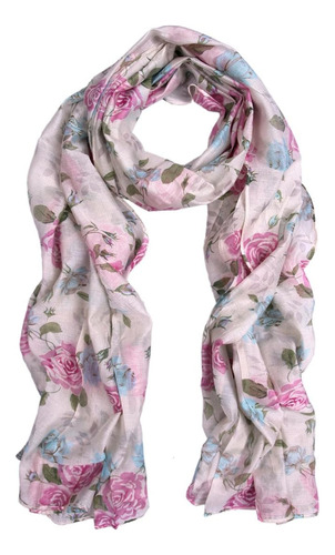 Bufanda Floral Con Estampado De Rosas Elegantes Trendsblue, 