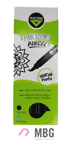 Imagen 4 de 6 de Marcadores Pincel Pizzini Trazo Variable X Unidad