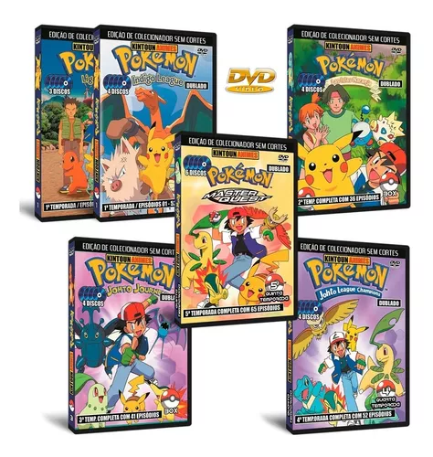 Pokémon 1ª Até A 5ª Temporada Completas E Dubladas Em Dvd