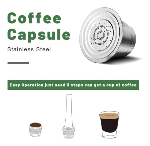 Imagen 7 de 9 de Cápsula Reutilizable Acero Café Nespresso Tapa Rosca Modelo