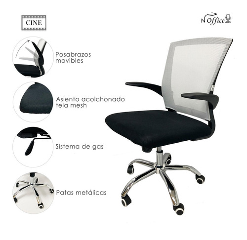 Imagen 2 de 7 de Silla Ejecutiva Escritorio Oficina Colores Powermesh Metal