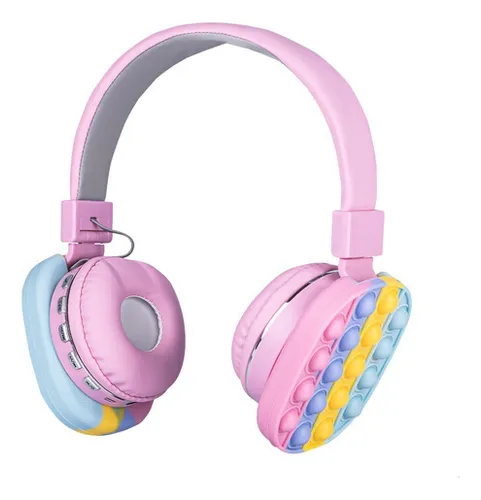 Auriculares inalámbricos - POPITK KLACK, Supraaurales, Bluetooth, Pop It de  Diadema para Niños Rosa