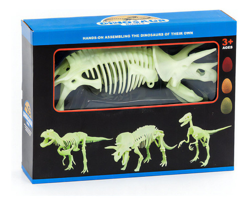 Fóssil Esqueleto De Dinossauro T-rex Para Montar Cor Tricerátops