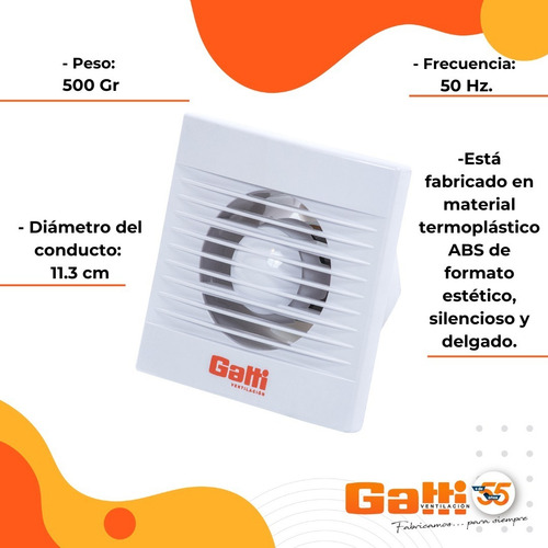 Imagen 4 de 9 de Extractor De Aire Baño 5 Gatti Ventilación Motor Potenciado