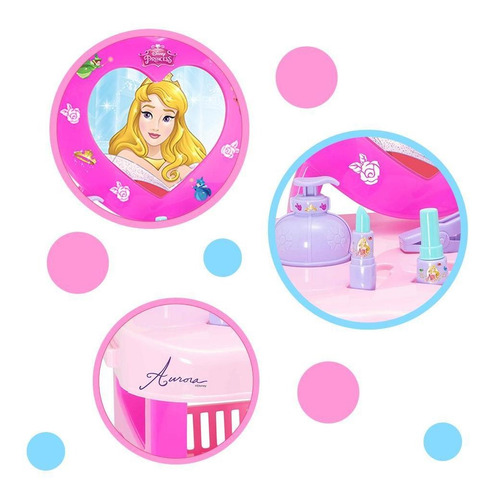 Imagem 3 de 5 de Penteadeira Infantil C/ Acessórios Disney Princesa Aurora