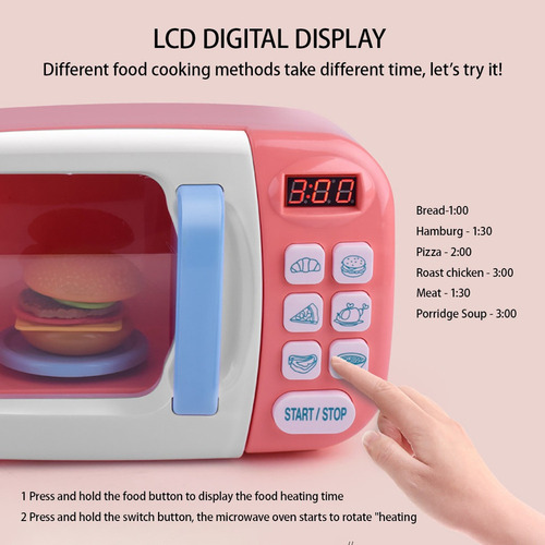 Juego De Horno Microondas Electrónico Para Niños De 13 Pieza