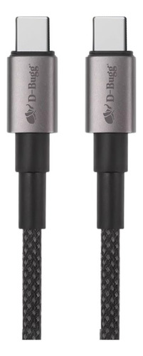 Cable Tipo C A Tipo C Trenzado Reforzado Carga Rápida 1 M Negro