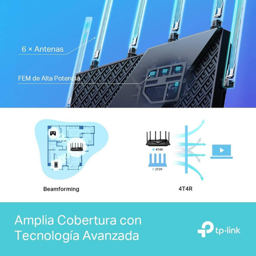 Tp-link Archer Router Wifi6, Hasta 5400mbps, 5 Puertos Ge