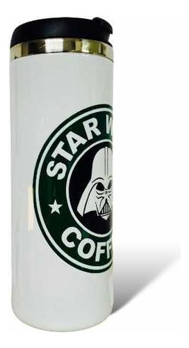 Termo Star Wars Tipo Starbucks Darth Vader Color Blanco