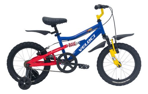 Bicicleta Veloci Heroes Rodada 16 Azul Infantil Tamaño del cuadro S