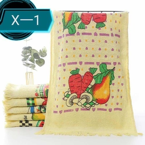 Imagen 5 de 5 de Set 12 Paños De Cocina Con Fleco Toalla Estampados X-1