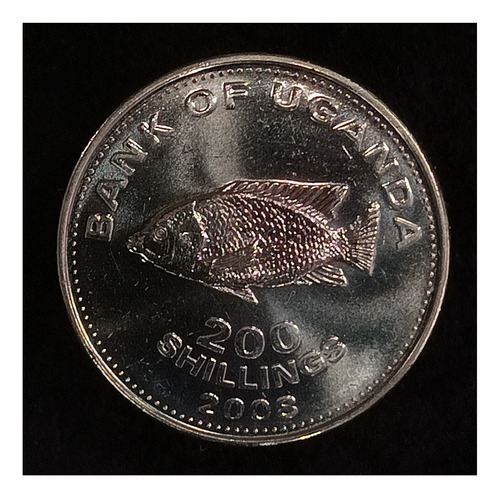 Uganda 200 Shilling 2008 Sc Km 68a Fauna Pez Cíclido