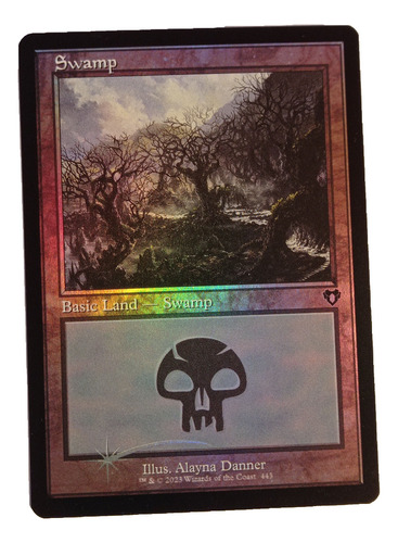 Carta Magic Commander Masters Swamp Land (foil) Mtg