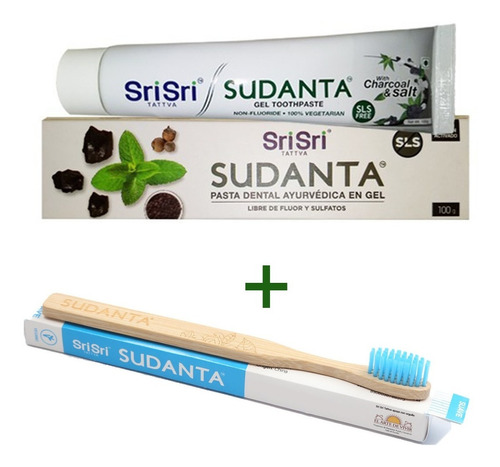 Pasta Dental Sudanta Menta Carbon + Cepillo Dientes Bambu Sr