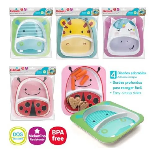 comprar Plato Con Division Bebe Comida Niños Llano Vajilla Dibujo