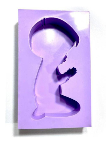 R434 Molde De Silicone Menino Rezando Luminária Eternização