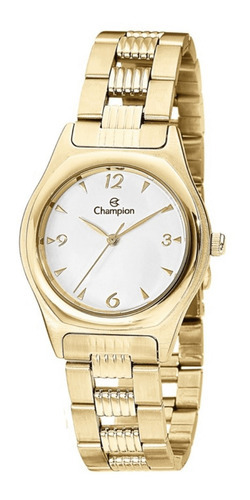 Relógio Analógico Champion Ch24053h Dourado Ch 24053 Branco