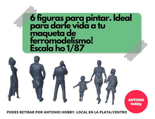 5 Figuras Ho 1/87 Para Pintar Personas Gente A Escala Tren