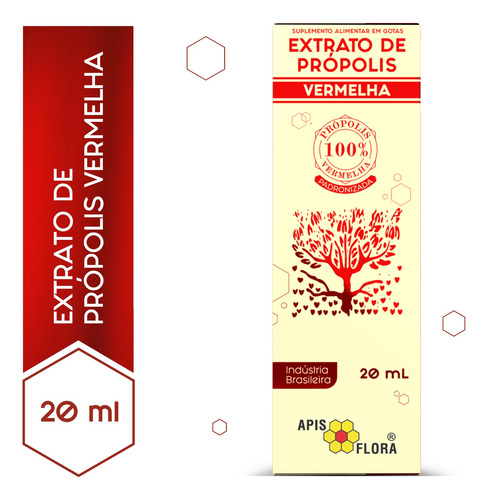 Kit 3 Extratos De Própolis Vermelha 20 Ml- Apis Flora Saúde