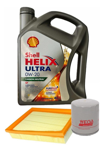 Aceite Shell Helix 0w20 + Kit Filtros Chevrolet Tracker 1.2