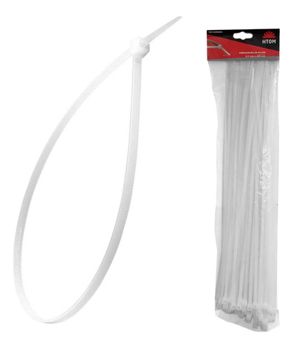 Kit 100 Abraçadeiras Nylon Branca 4mm X 400mm Enforca Gato