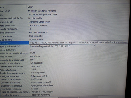 Hp 15-f387wm Touchscreen Por Piezas Precios En Descripción (Usado)