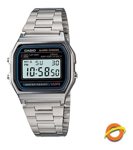 Reloj Casio Digital Acero Inoxidable Cronometro A-158wa