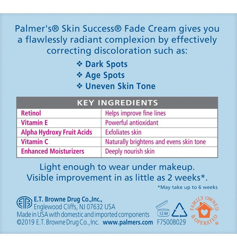 Palmers Skin Sucess Crema Blanqueadora 75gr Todo Tipo Piel