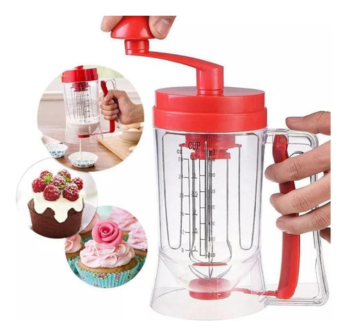 Mezclador Para Pan Cake Dosificador Pancake Machine Color Rojo