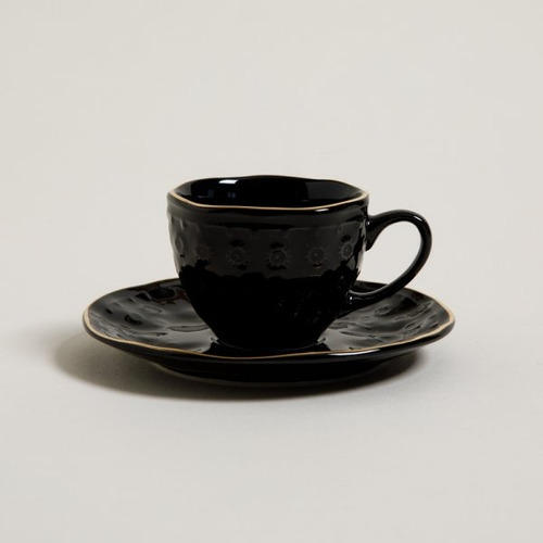 Set Café Taza Plato Brillante Cerámica Deco Tiendamama