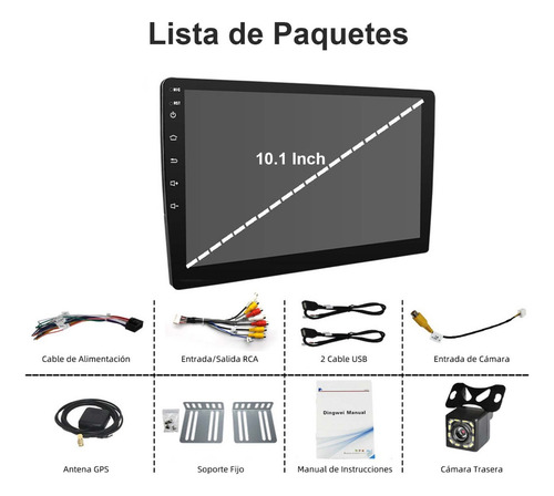 Radio De Coche Android 10 Con Pantalla Táctil De 10,1 , 2+32
