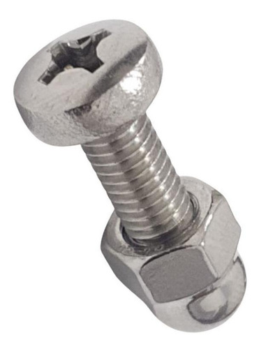 Kit Porca Calota E Parafuso M6x16 Em Inox 304 Polido 30 Pcs