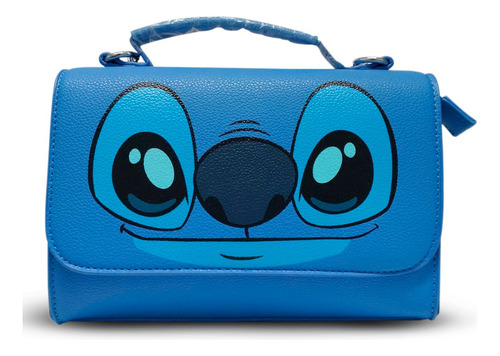 Bolsa De Mão Transversal Feminina Disney Lilo & Stitch Acambamento Dos Ferragens Níquel Cor Azul Correia De Ombro Azul